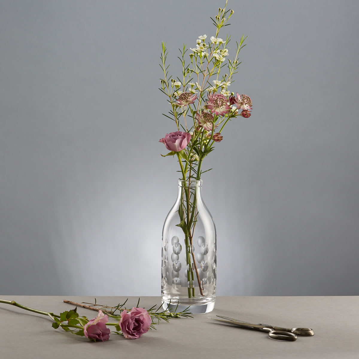 Dot Cut Crystal Milk Bottle
