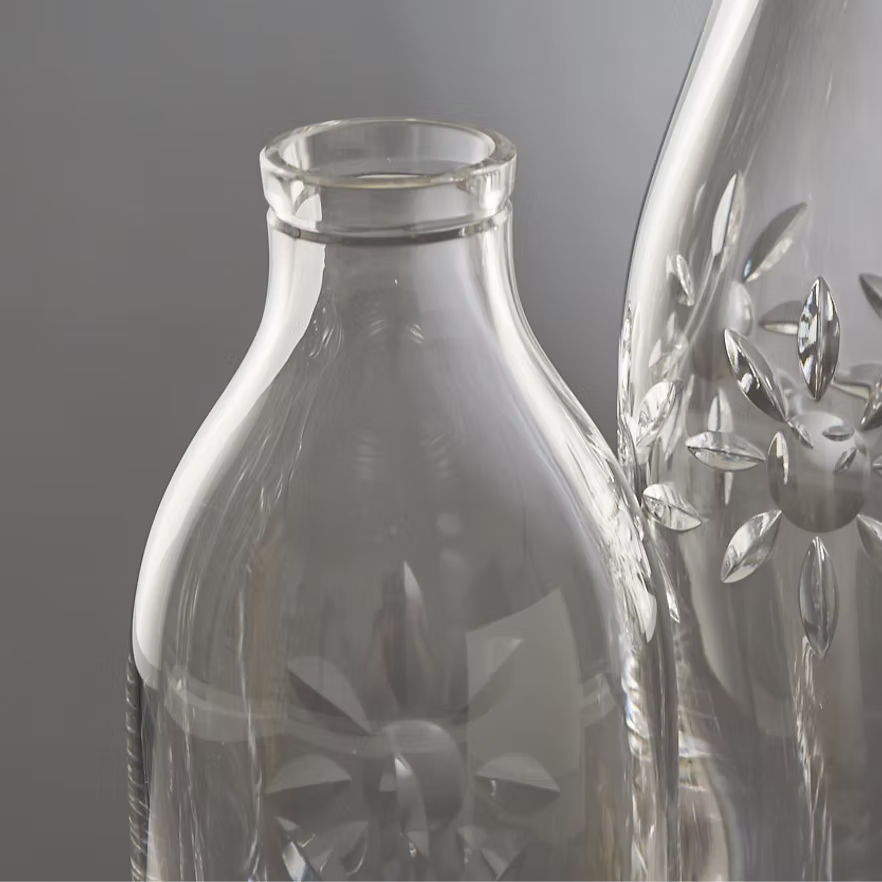 Daisy Cut Crystal Milk Bottle